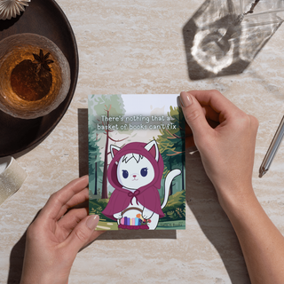 Duchess - A Basket of Books - A2 Card