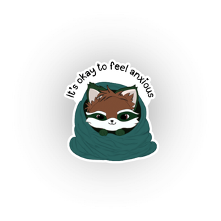 Furfur in A Blanket - It's Okay to Feel Anxious - Waterproof Sticker