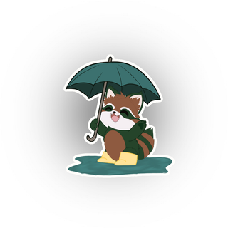 Furfur with Umbrella - Waterproof Sticker
