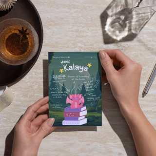 Meet Kalaya on a bookstack Art Print