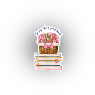 Spring Into a Good Book - Waterproof Sticker