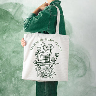 Reading to Escape Reality Tote Bag Salient Books - Salient Books