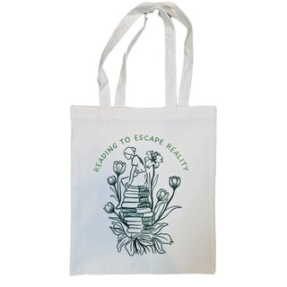 Reading to Escape Reality Tote Bag Salient Books - Salient Books