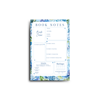 Blue Hydrangeas Book Notes Pad
