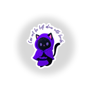 Calypso - Can't be left alone with books - Waterproof Sticker