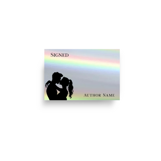 Holographic Silver Silhouette Couple Custom Bookplate