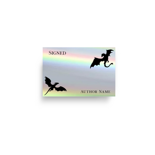 Holographic Silver Dragons Custom Bookplate