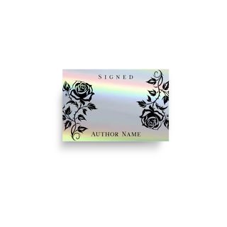 Holographic Silver Rose Custom Bookplate