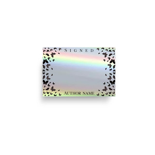Holographic Silver Butterfly Custom Bookplate