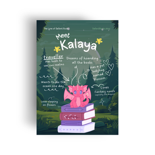 Meet Kalaya on a bookstack Art Print